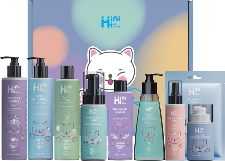 Подарунковий Beauty Box MiniMi 9 позицій Б'юті бокс дитячої доглядової косметики, фото 1