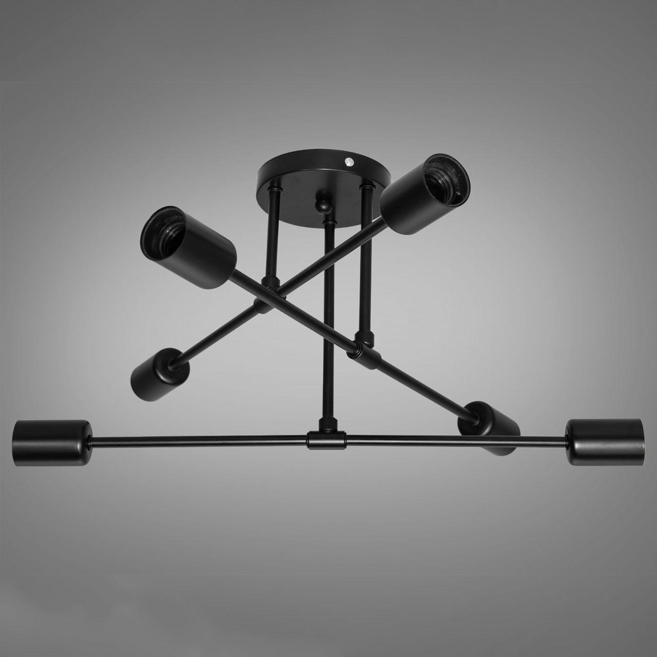 Люстра-підвіс у стилі лофт на 6 ламп E27 колір каркаса чорний D-XL3140-6BK, фото 1