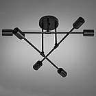 Люстра-підвіс у стилі лофт на 6 ламп E27 колір каркаса чорний D-XL3140-6BK, фото 3