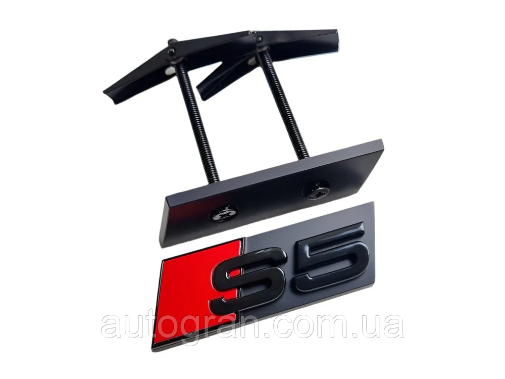 Емблема решітки радіатора Audi S5 чорна, фото 1