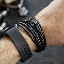 Чорний чоловічий браслет TIGER ROAR 17-19 см (довжина 21 см), фото 3