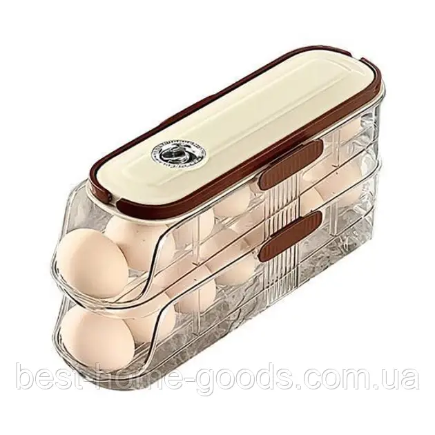 Підставка для яєць 2 яруси 31×14,5×10 см | Полиця для яєць | Органайзер для зберігання на кухні | Лоток для яєць, фото 1