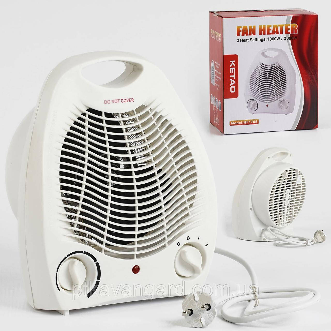 Тепловентилятор дуйка 2000 Вт KETAO C 54633 2 режими роботи, білий, фото 1
