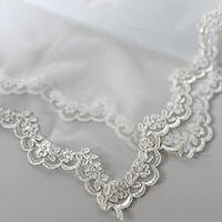 Весільна хустка "Перлинне мереживо", тканина фатин + мереживо