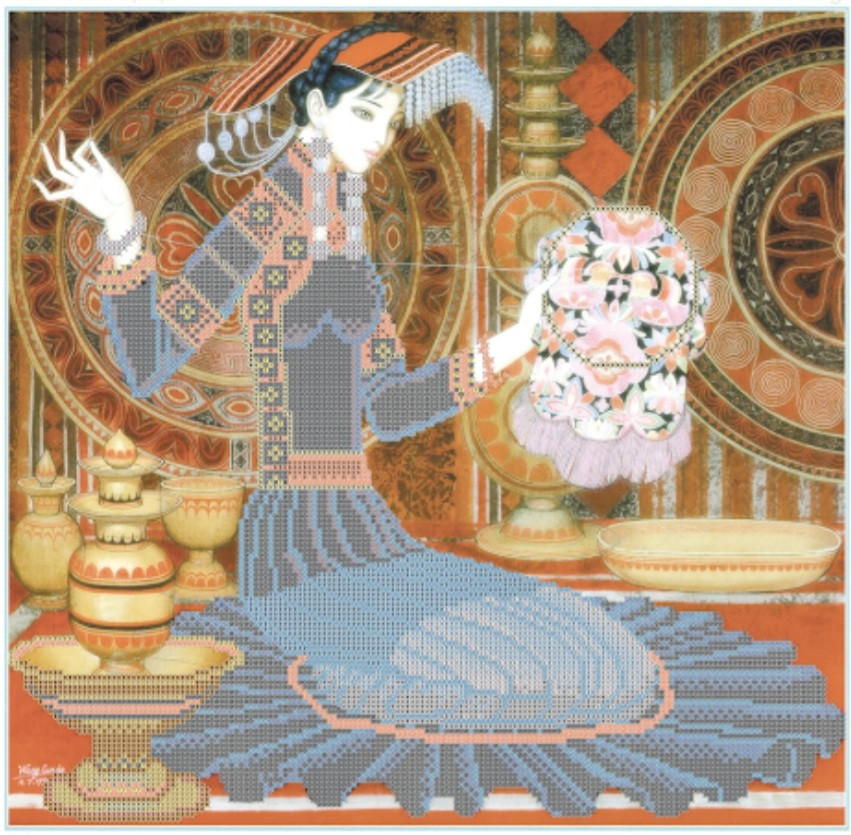 Схема для вишивки бісером ,, Вишивальщиця,,, фото 1