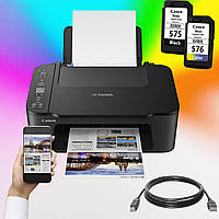 Струменевий кольоровий принтер-сканер-копір з Wi-Fi БФП для дому і навчання Canon Pixma TS3750i