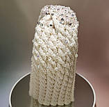 Тепла пов'язка на голову молочно-вершкова розшита бисером Kuzya Production, фото 7