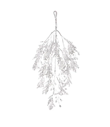 Декоративна підвіска з хвої та акрилових крапель 42см Білий зі срібним гліттером