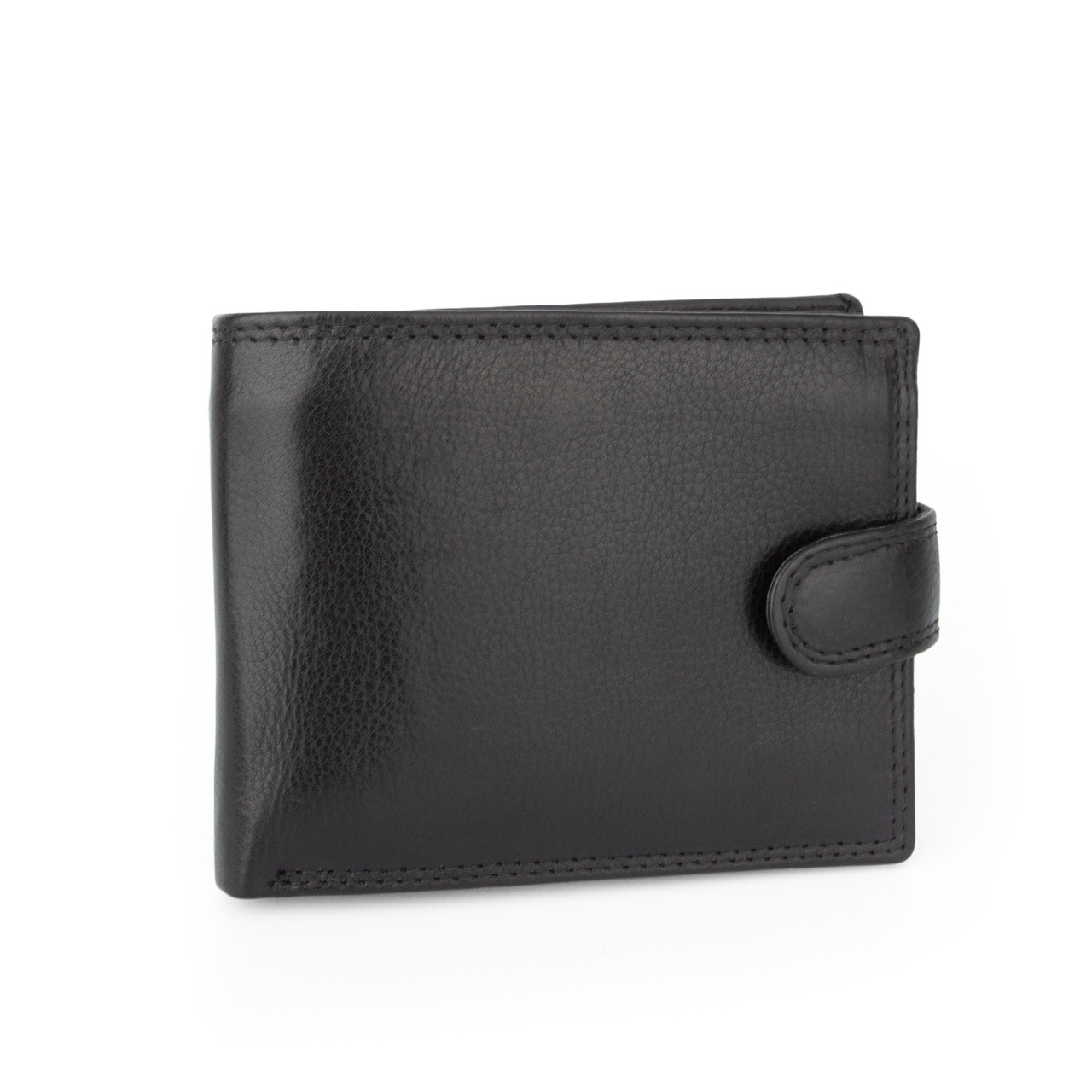 Портмоне чоловіче шкіряне SU822 Virginia Conti на кнопці чорне, фото 1