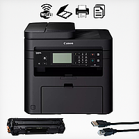 Canon лазерний бфп з вай фай для офісу i-SENSYS MF237w факс сканер копір принтер в одному чорно-білий друк