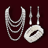 Набір прикрас, аксесуарів в стилі гетсбі: намисто, браслет, сережки - сріблясті Aushal Jewellery