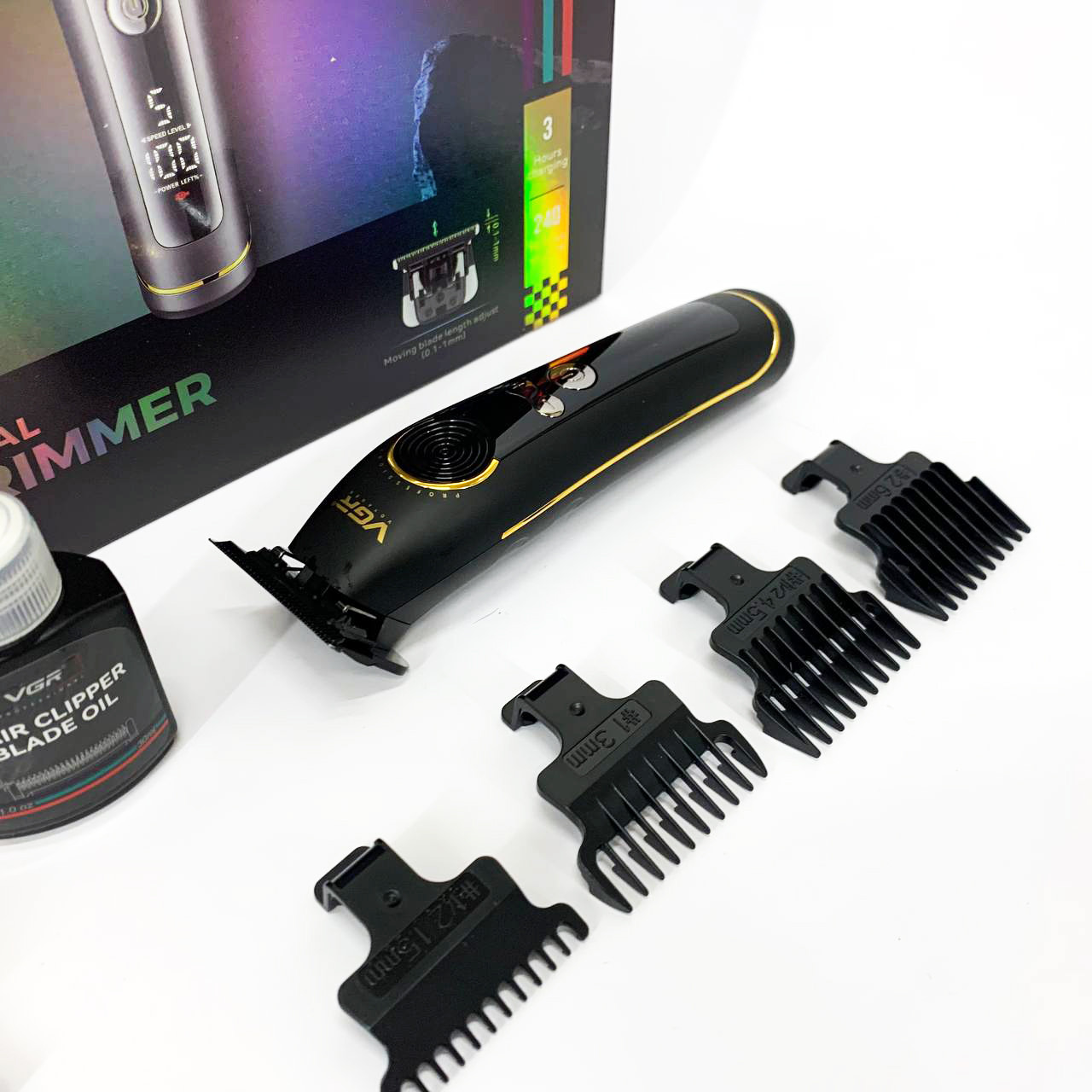 Багатофункціональна акумуляторна машинка для стрижки VGR, Гострі професійні машинки для стрижки волосся DG-30, фото 1
