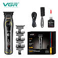 Багатофункціональна акумуляторна машинка для стрижки VGR, Гострі професійні машинки для стрижки волосся DG-30, фото 4