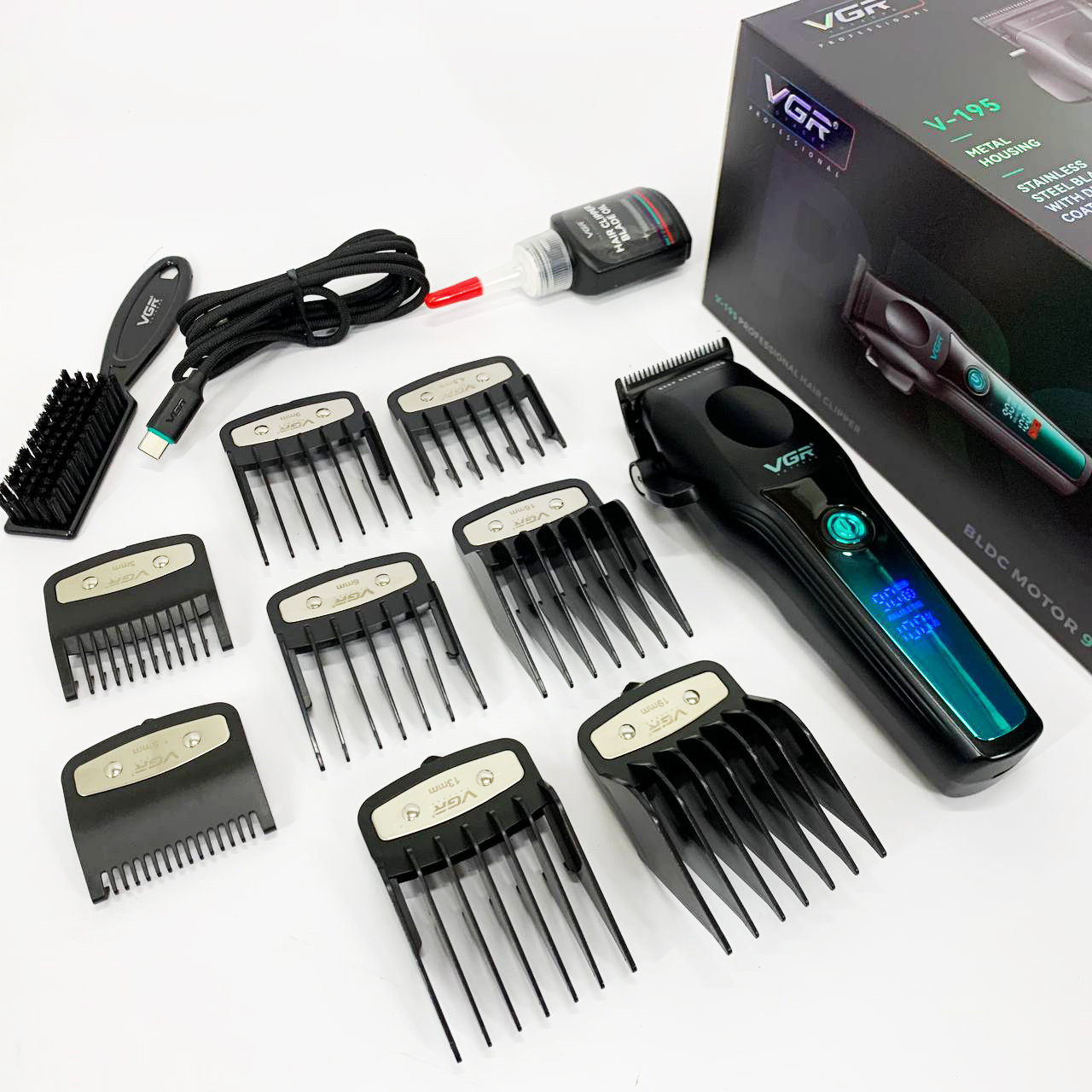 Універсальна машинка для стрижки голови та бороди VGR Машинка для стрижки волосся професіоналів BQ-53, фото 1
