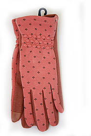 Стильні сенсорні жіночі рукавички корал