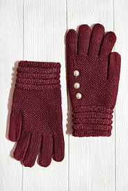 В'язані рукавички Вишневий