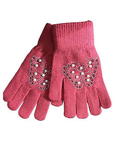 Дитячі в'язані рукавички теракот