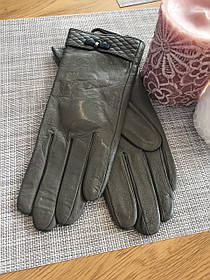 Жіночі шкіряні рукавички сірі 3-375