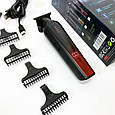 Електромашинка для волосся VGR, Акумуляторна машинка для стрижки, Професійний тример з насадками OG-92, фото 7
