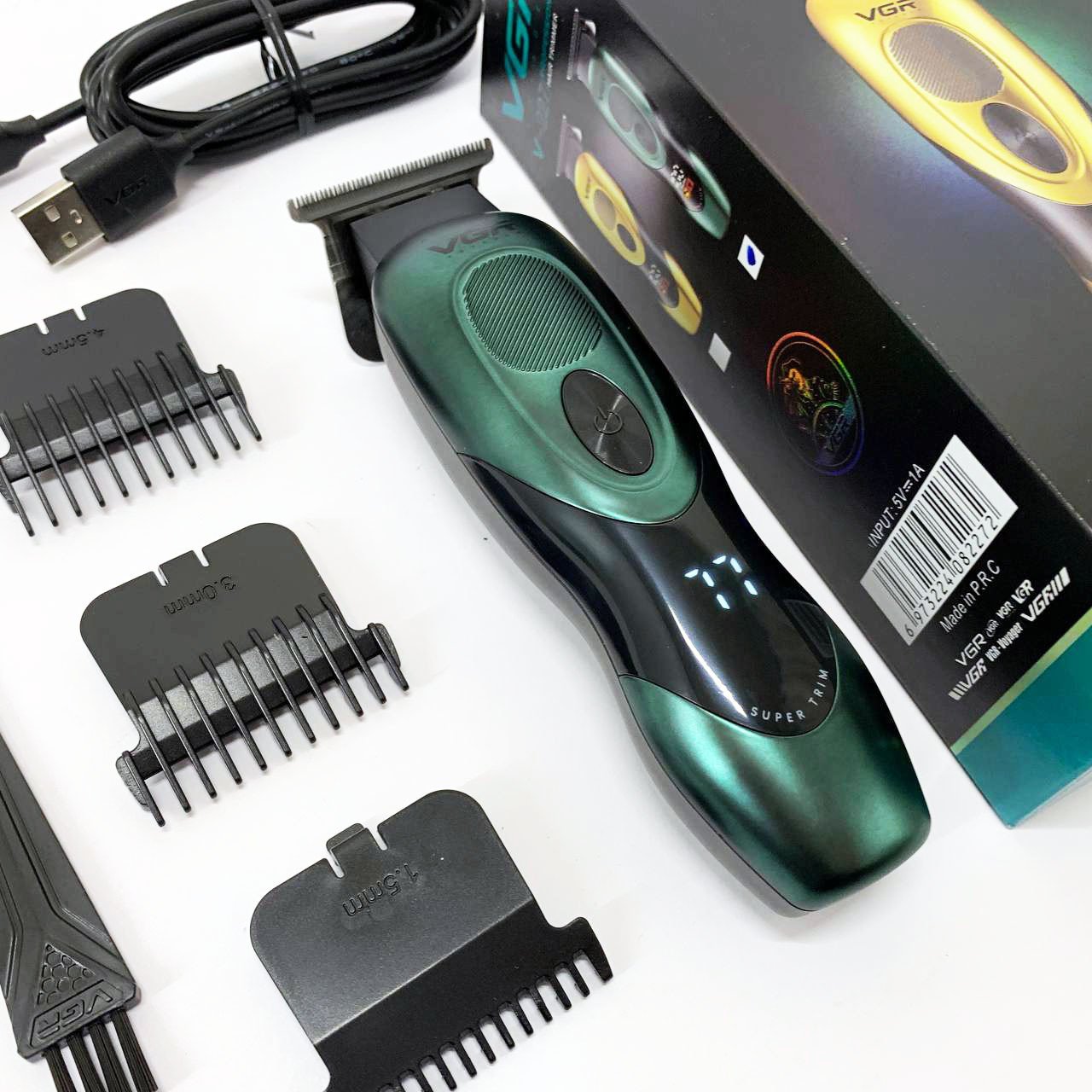 Професійний тример з насадками, Бездротова машинка для стрижки для дому Електромашинка стрижки GH-93, фото 1