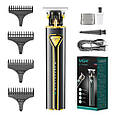 Машинка для стрижки на акумуляторі VGR, Універсальний тример для чоловіків Електромашинка волосся KM-19, фото 5
