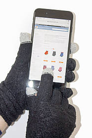 Жіночі сенсорні рукавички В'язка Чорні