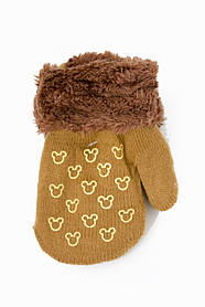 Дитячі варежкие утеплені махра Коричневий