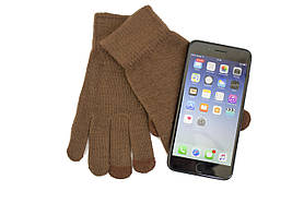 Трикотажні рукавички Корона в'язані Сенсорные7076-6 коричневий