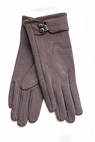 Жіночі стрейчеві рукавички темно-коричневі 124S3