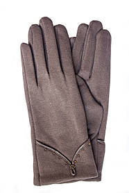 Жіночі стрейчеві рукавички темно-коричневі 125S1