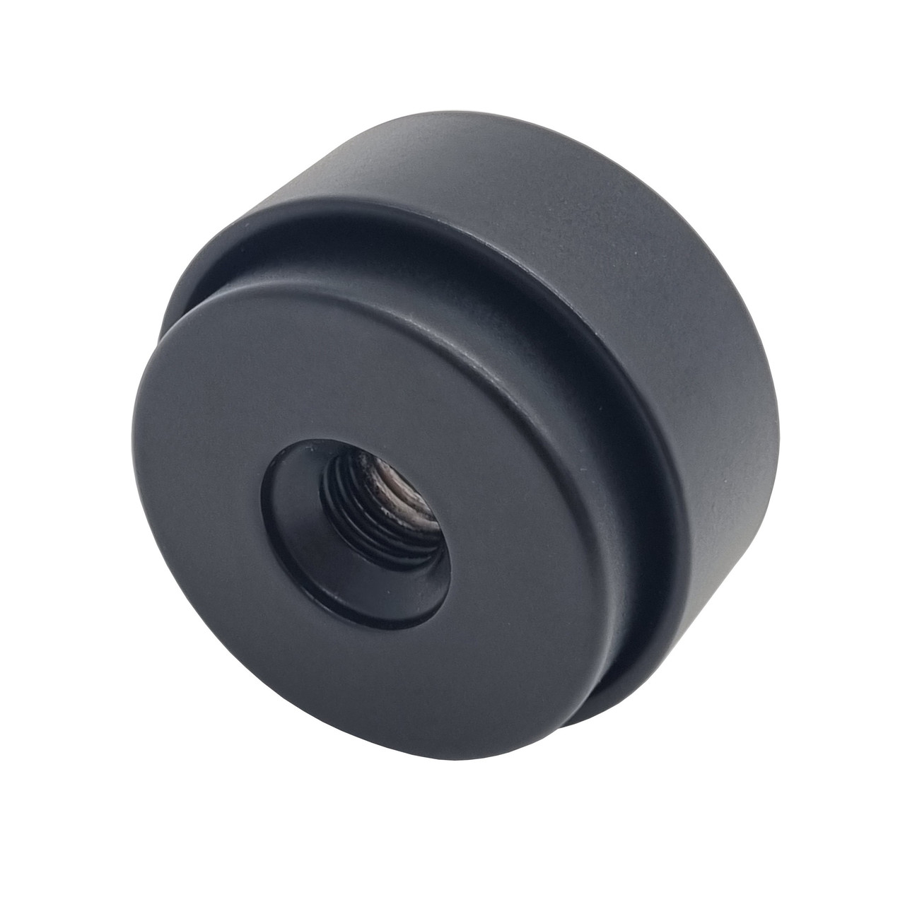 ODF-06-49-21-L22-32 Тримач для скла (дистанція) з регулюванням, для конектора d40 мм, різьба М10, чорний, фото 1