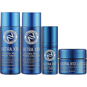Набір мініатюр для обличчя із колагеном Enough Ultra X10 Special Edition 4 предмети