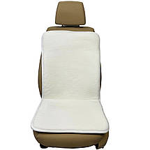 Хутряна універсальна накидка - чохол на переднє сидіння авто з овчини (Еко-хутро) білий, фото 3