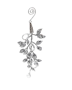 Декоративна підвіска з акриловими бусинами 12см вишуканий блиск для святкового декору Срібний