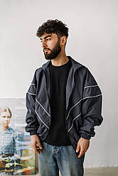 Чоловіча ретро вітровка мастерка плащівка чорна 90-і