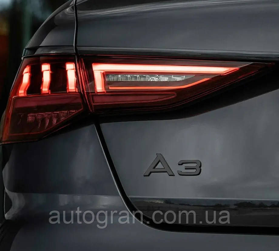 Емблема напис багажника Audi А3 чорна, фото 1