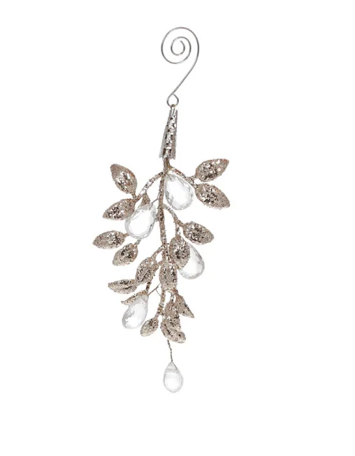 Декоративна підвіска з акриловими бусинами 12см вишуканий блиск для святкового декору Шампань