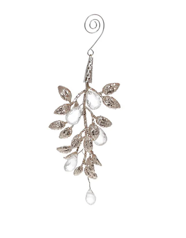 Декоративна підвіска з акриловими бусинами 12см вишуканий блиск для святкового декору Шампань, фото 1