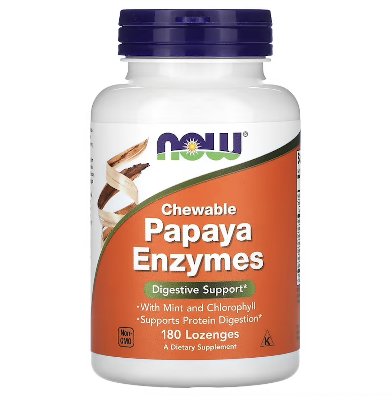 NOW Foods, жувальні льодяники з ферментами папаї, 180 льодяників, фото 1
