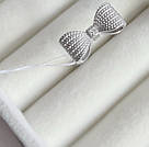 Срібна каблучка-бантик об'ємного дизайну "Міледі" - срібло 925, цирконій, фото 2