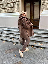 Стильна тепла сорочка з капюшоном на ґудзиках з баранчику на флісі ( верхній одяг ) Розміри: 50-52, 54-56, 58-60, фото 5