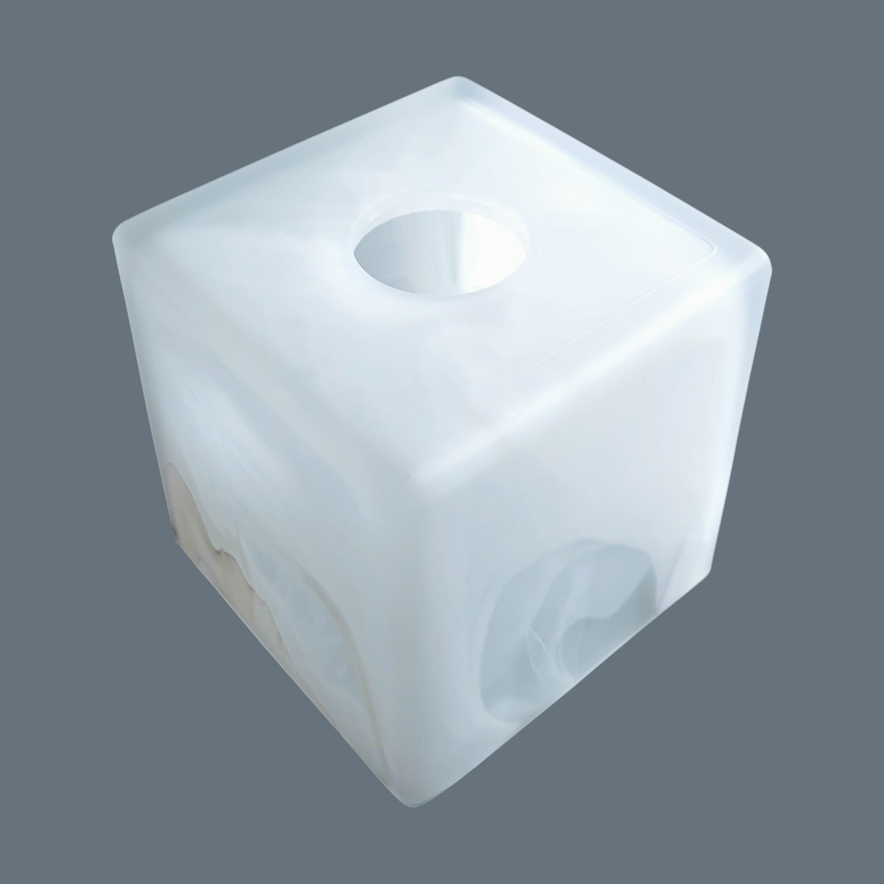 Плафон для люстри квадратний білий скляний куб для стельових та підвісних світильників 10*10 см Е27