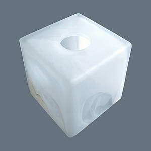 Плафон для люстри квадратний білий скляний куб для стельових та підвісних світильників 10*10 см  Е27