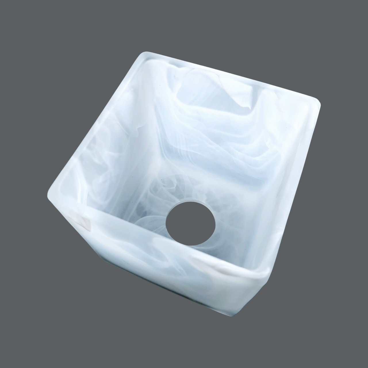 Плафон для люстри квадратний білий скляний куб для стельових та підвісних світильників 12*12 см Е27