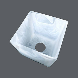 Плафон для люстри квадратний білий скляний куб для стельових та підвісних світильників 12*12 см  Е27