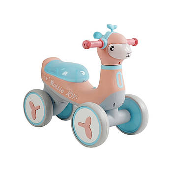 Біговел чотириколісний JOY (колеса PU, рама сталь/пластик, підсвітка, українське озвучування) JS-78120 Рожево-блакитний