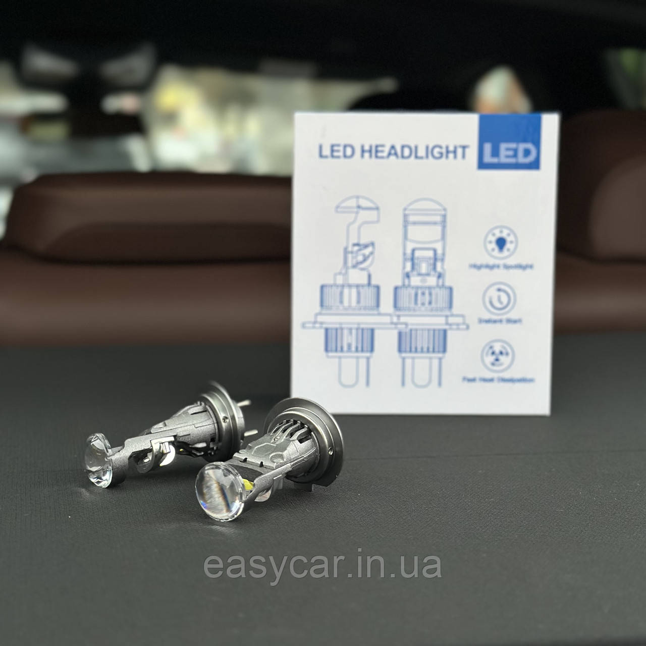 LED H7 24W (5500K) Світлодіодна лампа з лінзою, фото 1