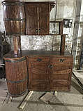 Буфет із натурального дерева під старовину з декором "Бочка", фото 2