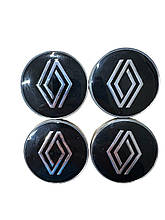 Ковпачки, заглушки на диски Renault Рено 60 мм / 56 мм (чорні-хром 60х56)