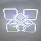 Світлодіодна люстра 115 Вт з підсвічуванням основи та пультом д/к колір каркасу білий D-HA9171/4+4WH LED 3color, фото 3